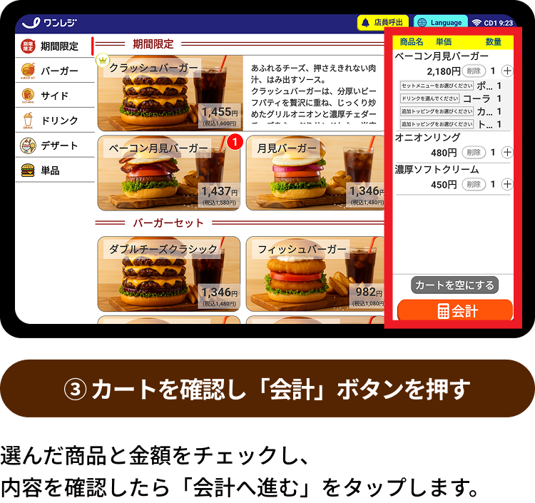 スピーディー注文の流れ