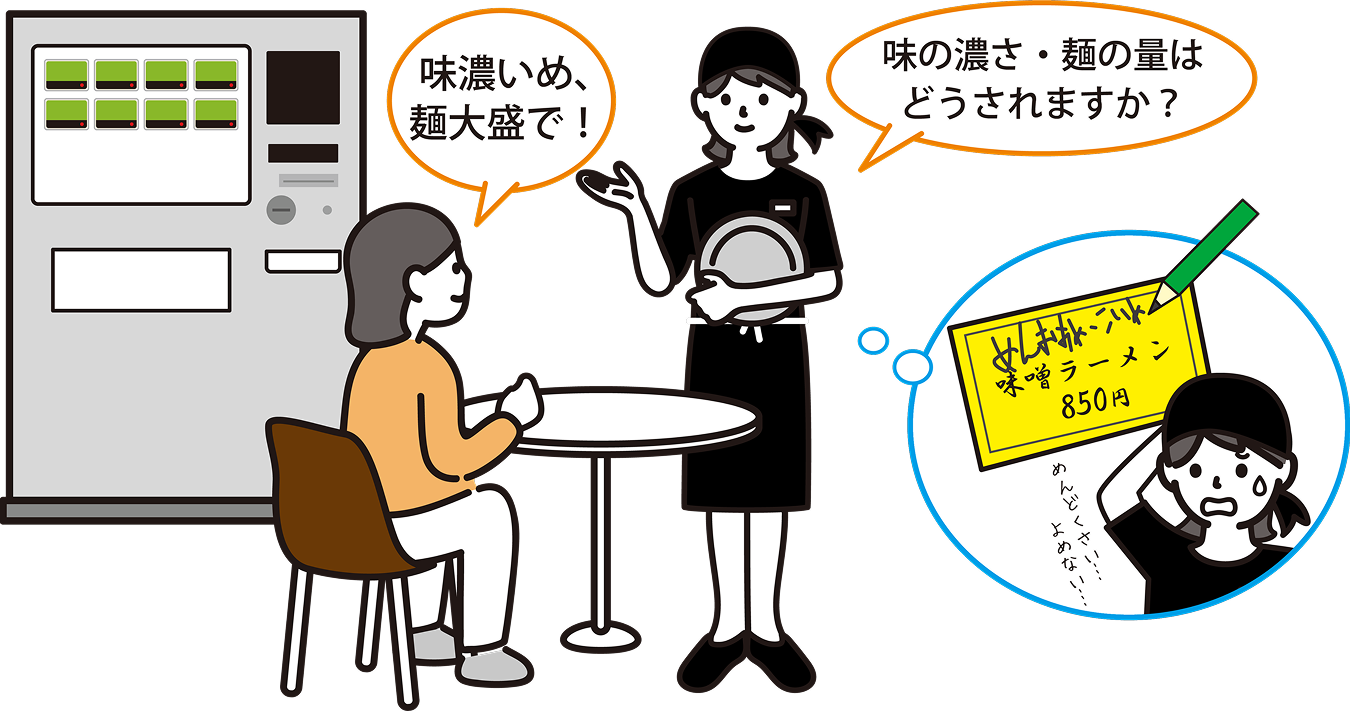 従来の食券機の場合