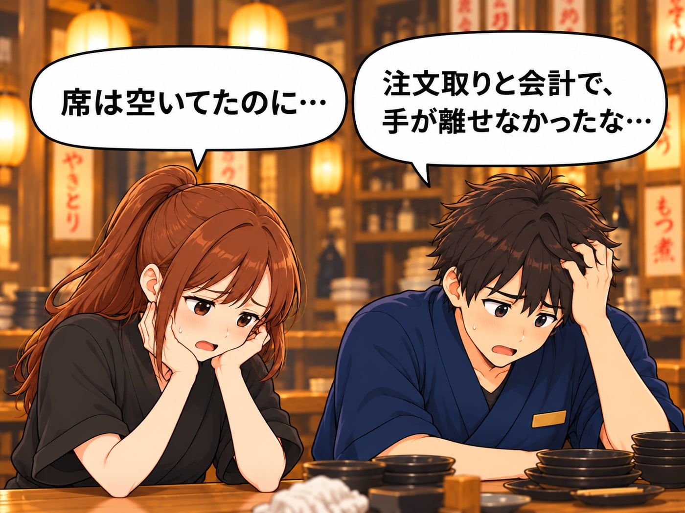 アルバイトが「席は空いてたのに…」、店長が「注文取りと会計で、手が離せなかったな…」と落ち込む