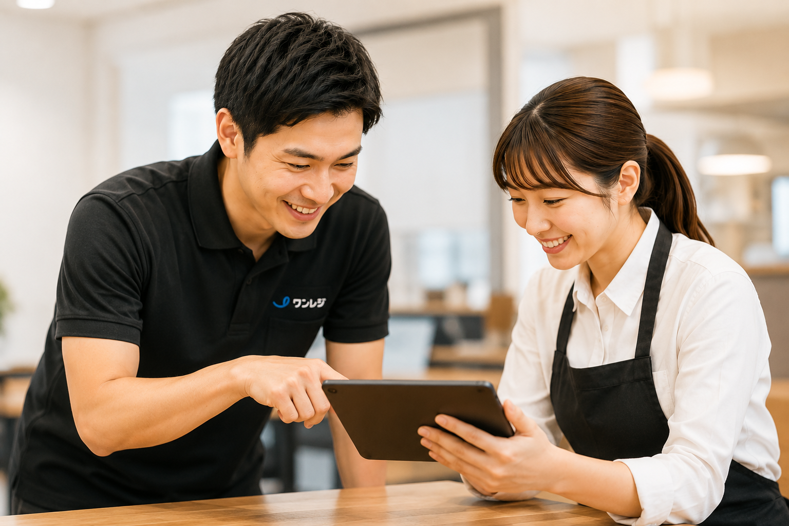 専任スタッフによるレジ導入講習の様子